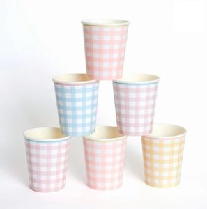 Gingham Party Cups