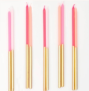 Gold Dipped Pink Mix Candles