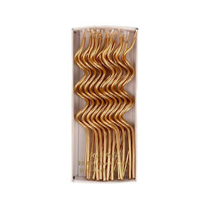 Swirly Birthday Candles - Gold