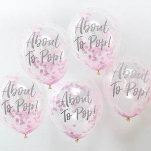 About to Pop! Printed Confetti Balloons - Pink