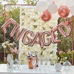 Engaged Balloon Bunting - Rose Gold