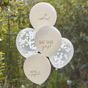 She Said Yes Confetti Engagement Balloon Bundle