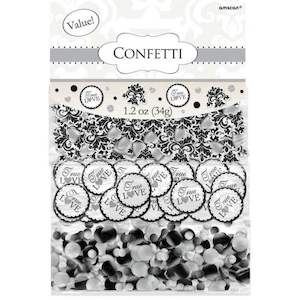 Black Scroll Wedding Confetti