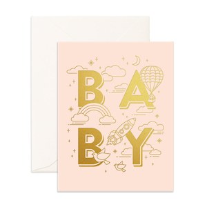 Baby Universe Greeting Card - Cream