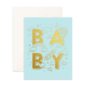 Baby Universe Greeting Card - Aqua