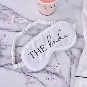 White Satin Bride Sleep Mask - Future Mrs