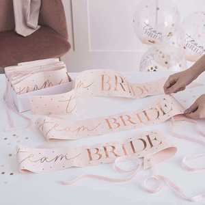 Team Bride Sashes Set/6 - Blush Hen Party