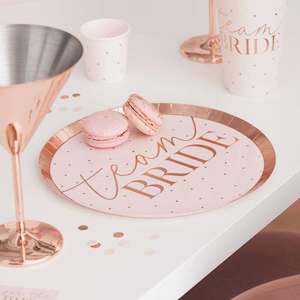 Team Bride Paper Plates - Blush Hen Party