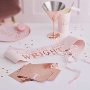 Personalized Bride To Be Sash - Blush Hen Party