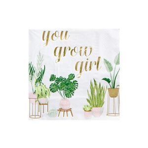 "You Grow Girl" Witty Cocktail Napkins