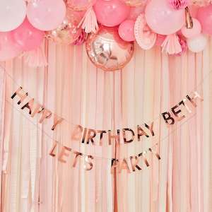 Personalized Birthday Banner Rose Gold