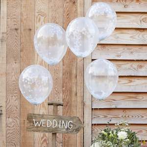 Confetti Balloons - White