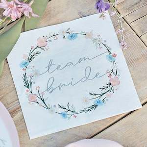 Floral Team Bride Napkins - Boho Bride Hen Party