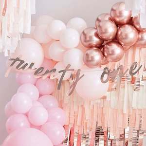 21st Birthday Rose Gold Banner Bunting