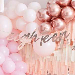 18th Birthday Rose Gold Banner Bunting