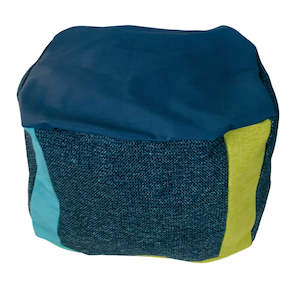 Zero Waste Ottoman (Blue/ Green)