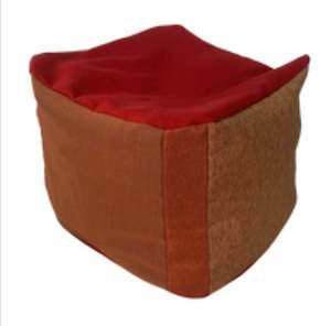 Zero Waste Ottoman (Orange/ Red)