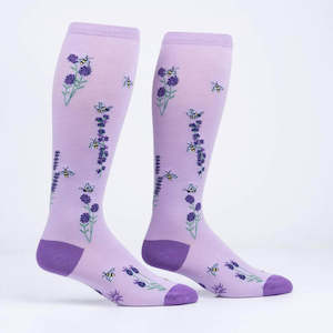 Bees & Lavender - Women's Stretch Knee Length Socks