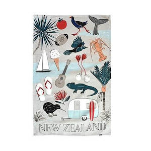 Gift: Kiwi Tour - Tea Towel