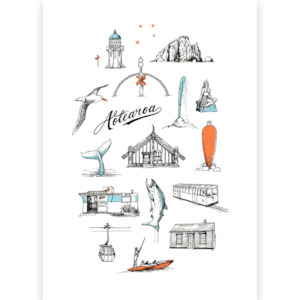 NZ Places - Tea Towel Wolfkamp & Stone