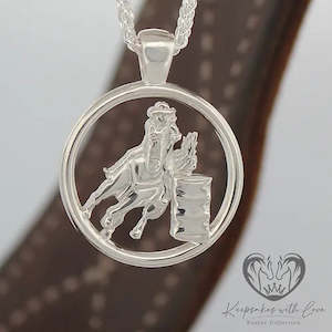 Sterling Silver Barrel Racer Pendant