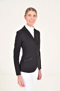 Womens Jackets: Zip Riding Jacket w Inserts - Black