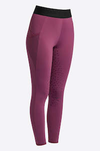 Elastic Band Full Grip Leggings - Berry