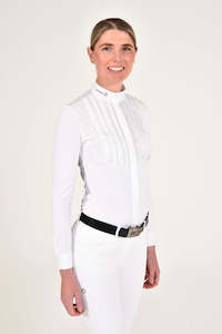 Revo Pleated Bib Long Sleeve Competition Shirt - White