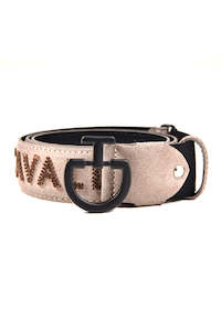 Sale Accessories: Men's Suede Logo Belt - Cacao