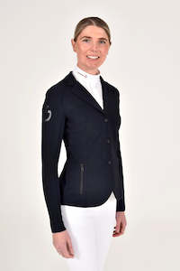 Womens Competition Jackets: R-Evolution Light Tech Knit Zip Riding Jacket - Navy