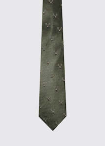 Dubarry Mens Casual Wear: Avalon Silk Woven Tie - Olive