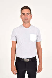 Mens Casual: Men's Mesh T-Shirt w/ Embossed - Light Grey