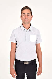 Men's Jersey Mesh S/S Training Polo - Light Grey