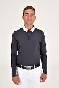 Men's Long Sleeve Tech Polo - Navy