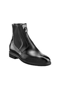 Tucci: Marilyn Black Short Boots - Patent Punched