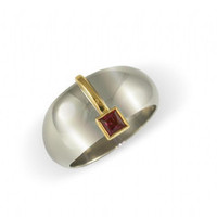 18ct Dome Ring with a Ruby Jens Hansen