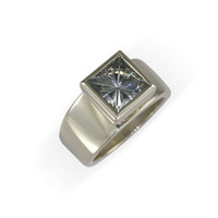 14ct White Gold & Moissanite Ring Jens Hansen