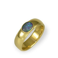 14ct Gold Black Opal Ring. Jens Hansen