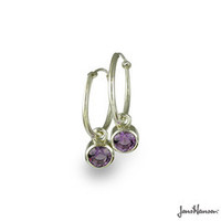 Sterling Silver Iolite Hoop Earrings Jens Hansen