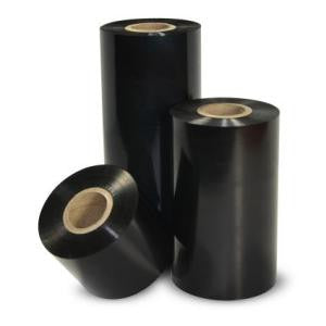 Standard Flat-Head Wax - 110mm Wide x 110m Long, Inside Wound, 0.5'' Core, Black