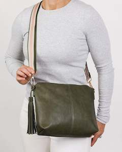 Daisy Stripe Crossbody Bag Khaki