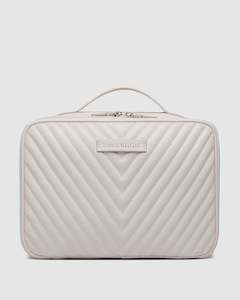 Maggie Quilted Cosmetic Case Vanilla