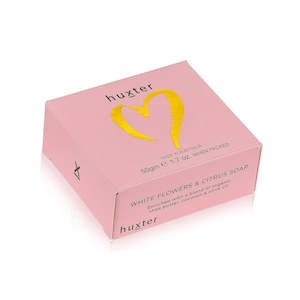 Mini Boxed Guest Soap Pastel Pink Foil Heart W/ Flowers & Citrus