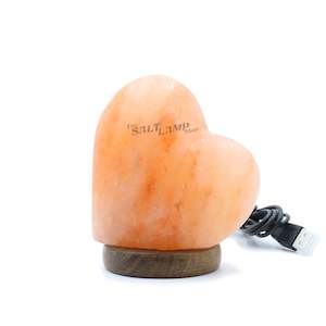 Heart USB Salt Lamp (Timber Base)