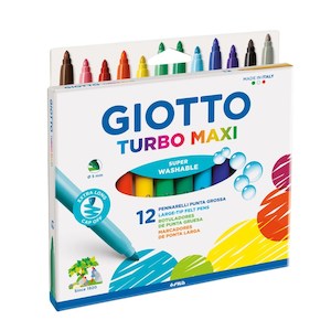 Craft material and supply: Giotto Turbo Maxi Markers Pack of 12