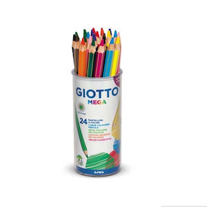 Craft material and supply: Giotto Mega Coloured Pencils - Pack Of 24