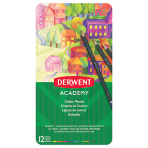 Derwent Academy Coloured Pencils In A Tin -  12S