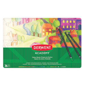 Derwent Academy Coloured Pencils In A Tin -  36S