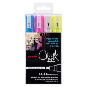 Uni Chalk Marker Pen Set of 4