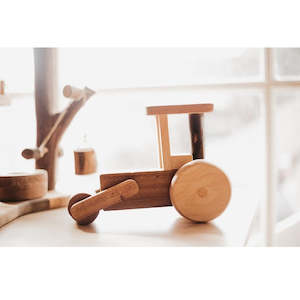 Q Toys Natural Timber Steam Roller